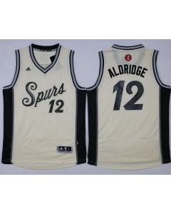 Spurs #12 LaMarcus Aldridge Cream 2015-2016 Christmas Day Stitched NBA Jersey