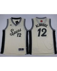 Spurs #12 LaMarcus Aldridge Cream 2015-2016 Christmas Day Youth Stitched NBA Jersey