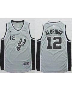 Spurs #12 LaMarcus Aldridge Grey Alternate Stitched NBA Jersey