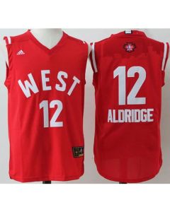 Spurs #12 LaMarcus Aldridge Red 2016 All Star Stitched NBA Jersey