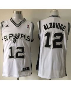 Spurs #12 LaMarcus Aldridge White Home Stitched NBA Jersey