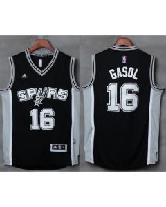 Spurs #16 Pau Gasol Black Stitched NBA Jersey