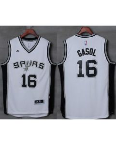 Spurs #16 Pau Gasol White Stitched NBA Jersey