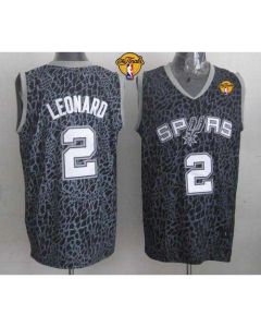 Spurs #2 Kawhi Leonard Black Crazy Light Finals Patch Stitched NBA Jersey