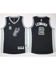 Spurs #2 Kawhi Leonard Black New Road Youth Stitched NBA Jersey
