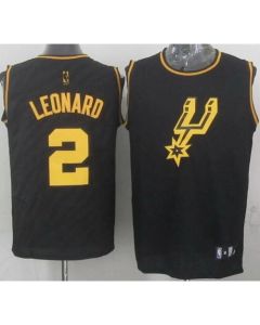 Spurs #2 Kawhi Leonard Black Precious Metals Fashion Stitched NBA Jersey