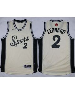 Spurs #2 Kawhi Leonard Cream 2015-2016 Christmas Day Stitched NBA Jersey