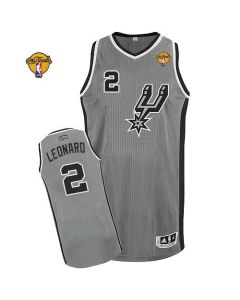 Spurs #2 Kawhi Leonard Grey Alternate Finals Patch Stitched NBA Jersey