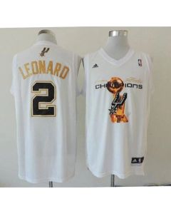 Spurs #2 Kawhi Leonard White 2014 NBA Finals Champions Stitched NBA Jersey
