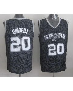 Spurs #20 Manu Ginobili Black Crazy Light Stitched NBA Jersey