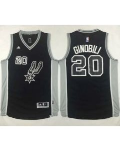 Spurs #20 Manu Ginobili Black New Road Stitched NBA Jersey