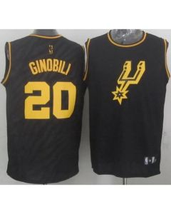 Spurs #20 Manu Ginobili Black Precious Metals Fashion Stitched NBA Jersey