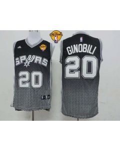 Spurs #20 Manu Ginobili Black Resonate Fashion Swingman Finals Patch Stitched NBA Jersey