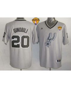 Spurs #20 Manu Ginobili Grey 2013 Christmas Day Swingman Finals Patch Stitched NBA Jersey