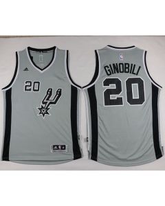 Spurs #20 Manu Ginobili Grey Alternate Stitched NBA Jersey
