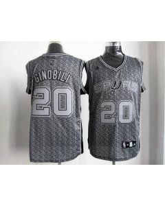 Spurs #20 Manu Ginobili Grey Static Fashion Stitched NBA Jersey