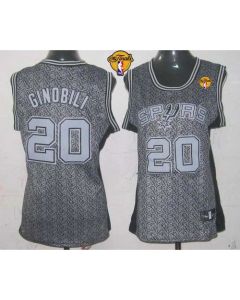 Spurs #20 Manu Ginobili Grey With Finals Patch Women's Static Fashion Stitched NBA Jersey