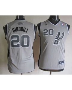Spurs #20 Manu Ginobili Grey Youth Stitched NBA Jersey