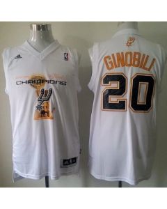 Spurs #20 Manu Ginobili White 2014 NBA Finals Champions Stitched NBA Jersey