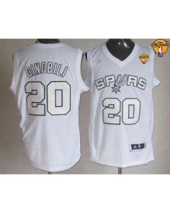 Spurs #20 Manu Ginobili White Winter On-Court Finals Patch Stitched NBA Jersey