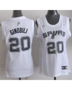Spurs #20 Manu Ginobili White Women's Fashion Stitched NBA Jersey