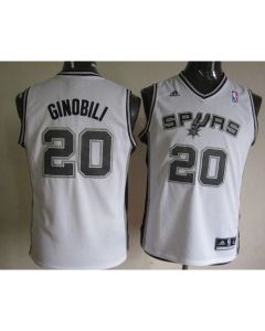 Spurs #20 Manu Ginobili White Youth Stitched NBA Jersey