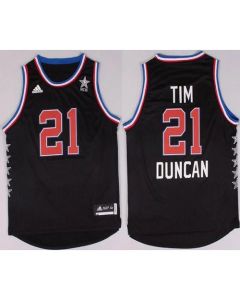 Spurs #21 Tim Duncan Black 2015 All Star Stitched NBA Jersey