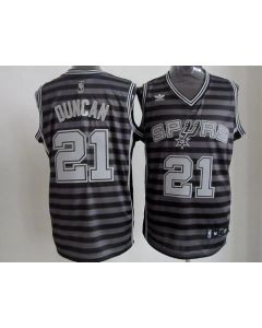 Spurs #21 Tim Duncan Black/Grey Groove Stitched NBA Jersey
