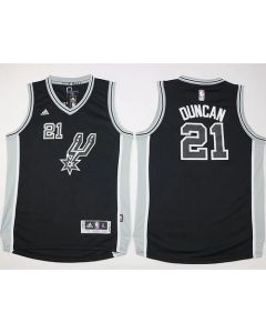 Spurs #21 Tim Duncan Black New Road Youth Stitched NBA Jersey