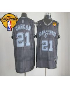Spurs #21 Tim Duncan Black Rhythm Fashion Finals Patch Stitched NBA Jersey