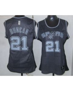Spurs #21 Tim Duncan Black Women's Rhythm Fashion Stitched NBA Jersey