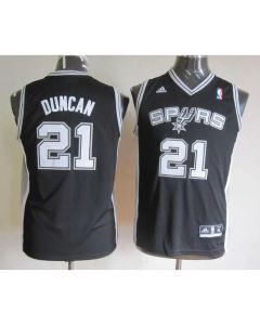 Spurs #21 Tim Duncan Black Youth Stitched NBA Jersey