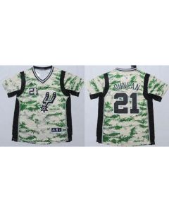 Spurs #21 Tim Duncan Camo Pride Stitched NBA Jersey