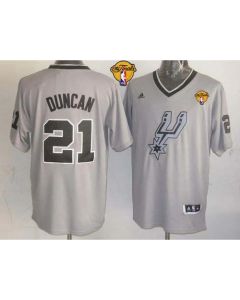 Spurs #21 Tim Duncan Grey 2013 Christmas Day Swingman Finals Patch Stitched NBA Jersey