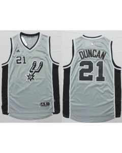 Spurs #21 Tim Duncan Grey Alternate Stitched NBA Jersey