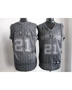 Spurs #21 Tim Duncan Grey Static Fashion Stitched NBA Jersey