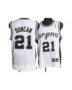Spurs #21 Tim Duncan Stitched White NBA Jersey