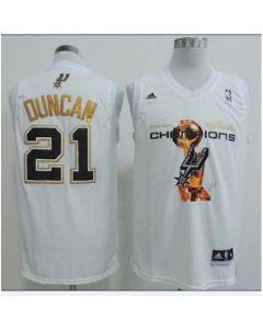 Spurs #21 Tim Duncan White 2014 NBA Finals Champions Stitched NBA Jersey