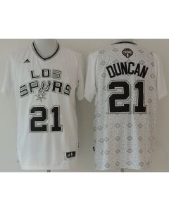 Spurs #21 Tim Duncan White New Latin Nights Stitched NBA Jersey