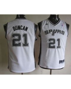 Spurs #21 Tim Duncan White Youth Stitched NBA Jersey