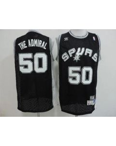 Spurs #50 David Robinson Black "The Admiral" Nickname Stitched NBA Jersey