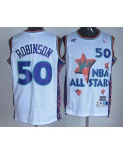 Spurs #50 David Robinson White 1995 All Star Throwback Stitched NBA Jersey