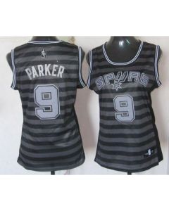 Spurs #9 Tony Parker Black/Grey Women's Groove Stitched NBA Jersey
