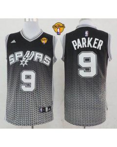 Spurs #9 Tony Parker Black Resonate Fashion Swingman Finals Patch Stitched NBA Jersey
