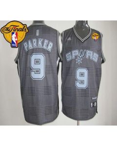 Spurs #9 Tony Parker Black Rhythm Fashion Finals Patch Stitched NBA Jersey