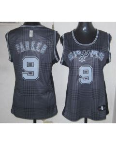 Spurs #9 Tony Parker Black Women's Rhythm Fashion Stitched NBA Jersey