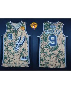 Spurs #9 Tony Parker Camo Finals Patch Stitched NBA Jersey