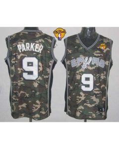 Spurs #9 Tony Parker Camo Stealth Collection Finals Patch Stitched NBA Jersey