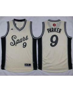 Spurs #9 Tony Parker Cream 2015-2016 Christmas Day Stitched NBA Jersey