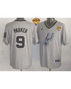 Spurs #9 Tony Parker Grey 2013 Christmas Day Swingman Finals Patch Stitched NBA Jersey